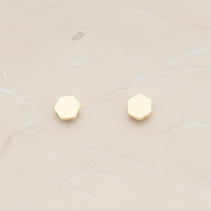 Satin Brushed Mini Star Ear Post, 2 Pc - Glossy Gold (ER.351-05)