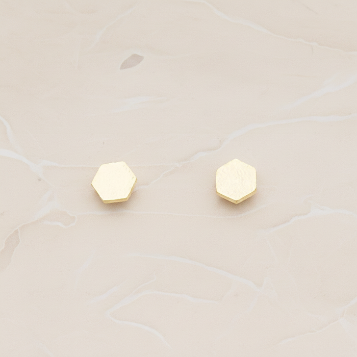 Satin Brushed Mini Star Ear Post, 2 Pc - Glossy Gold (ER.351-05)