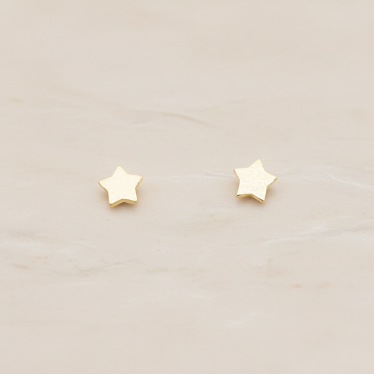 Simple Satin Brushed Geometric Mini Star Earpost, 2 Pc (ER.351-05)