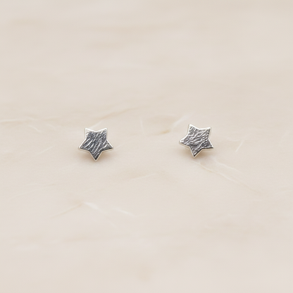 Simple Satin Brushed Geometric Mini Star Earpost, 2 Pc (ER.351-05)