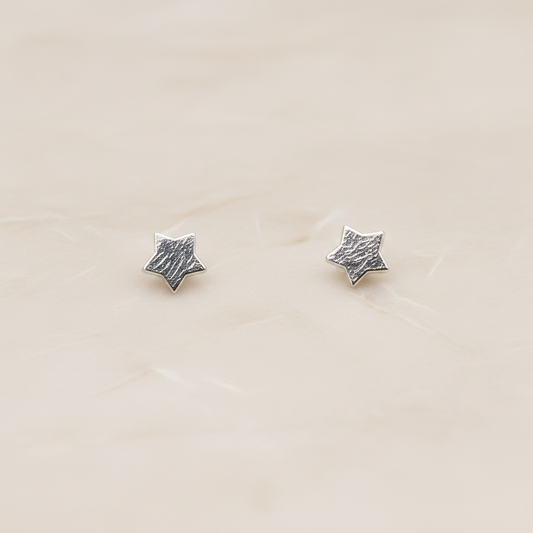 Simple Satin Brushed Geometric Mini Star Earpost, 2 Pc (ER.351-05)