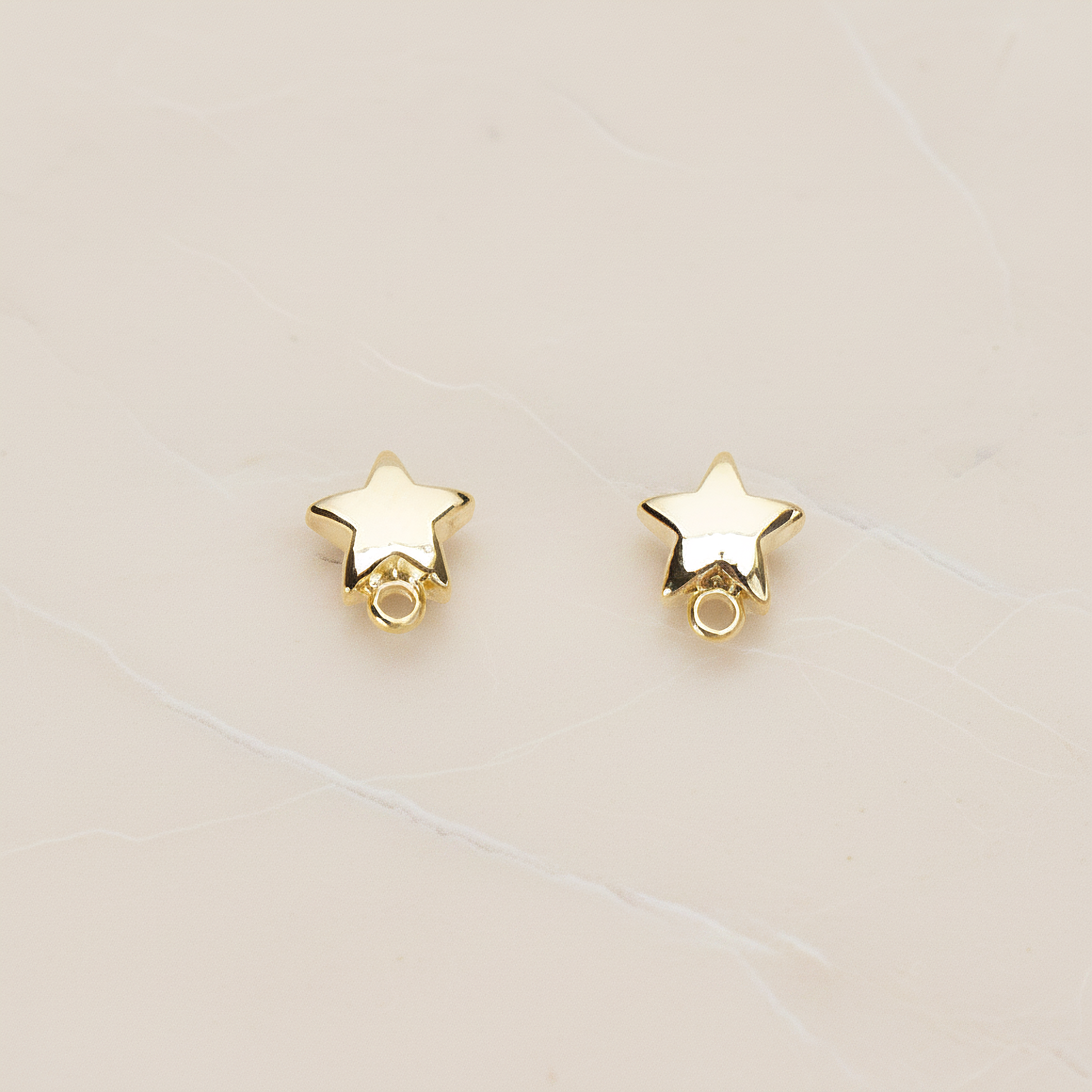 Simple Tiny Chubby Star Ear Post, 2 Pc - Glossy Gold (ER.359)