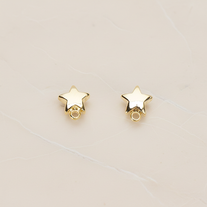Simple Tiny Chubby Star Ear Post, 2 Pc - Glossy Gold (ER.359)