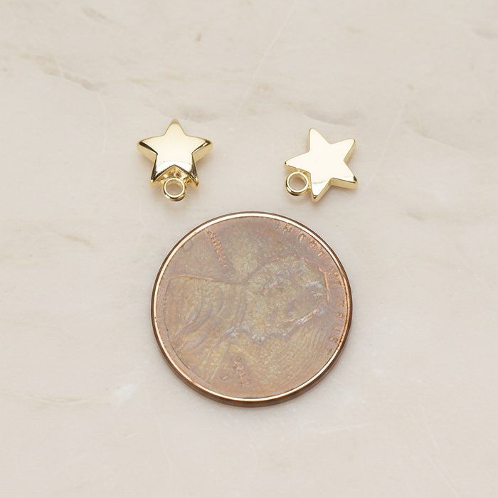 Simple Tiny Chubby Star Ear Post, 2 Pc - detail view 1 (ER.359)