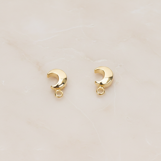 Simple Tiny Chubby Crescent Moon Ear Post, 2 Pc (ER.360)