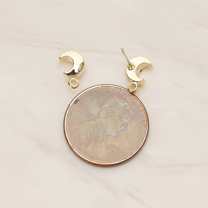 Simple Tiny Chubby Crescent Moon Ear Post, 2 Pc - detail view 1 (ER.360)