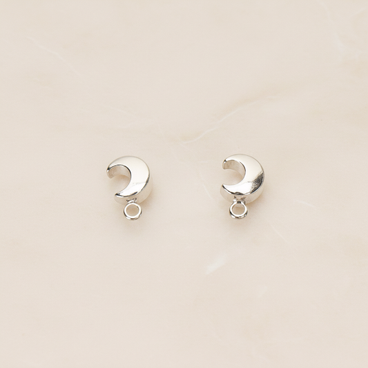Simple Tiny Chubby Crescent Moon Ear Post, 2 Pc (ER.360)