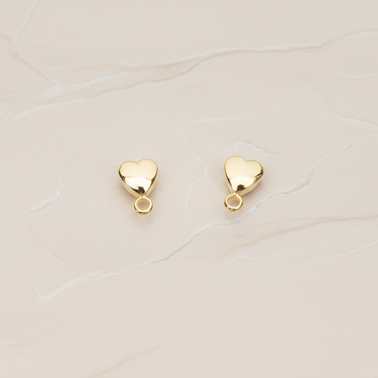 Simple Tiny Chubby Heart Ear Post, 2 Pc (ER.361)
