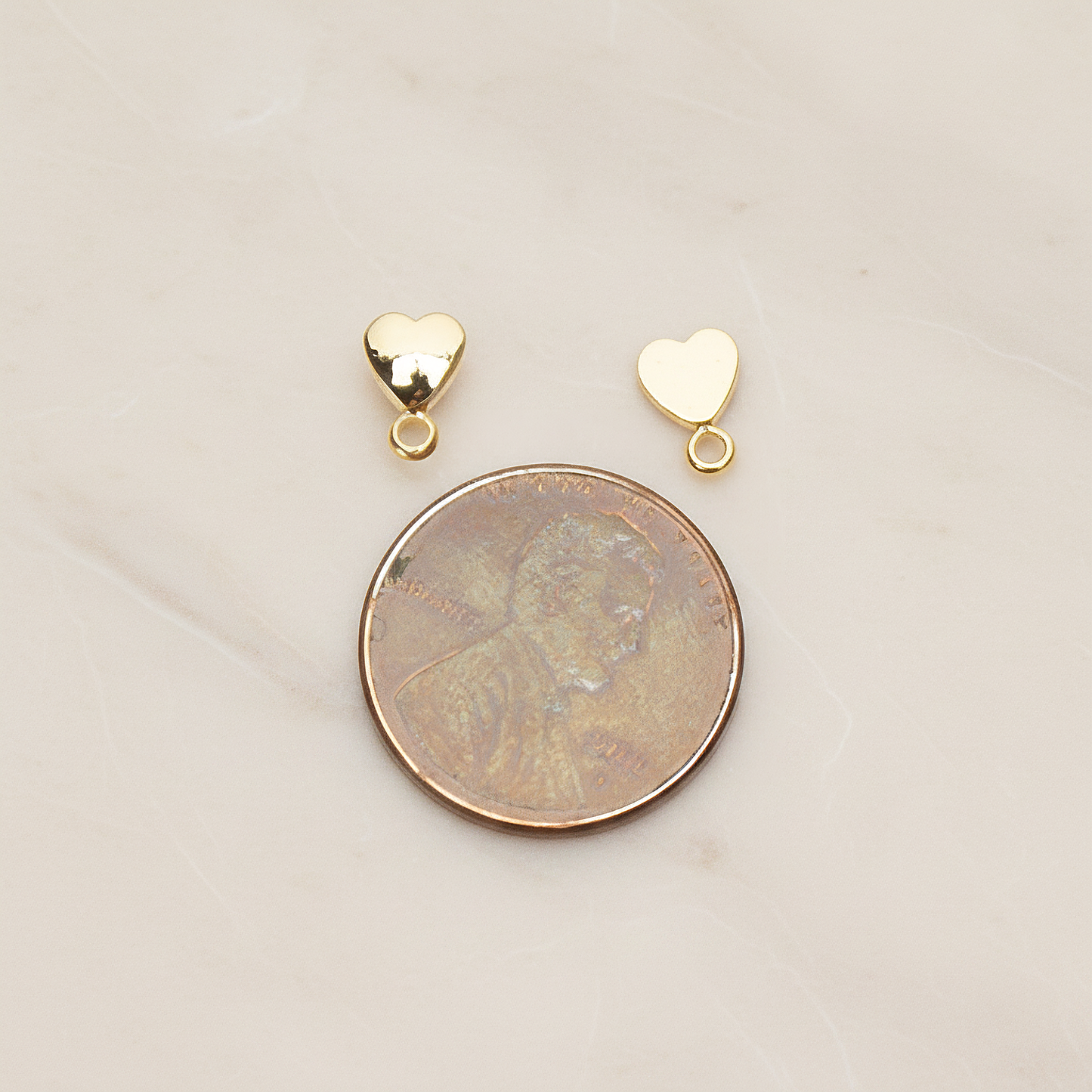 Simple Tiny Chubby Heart Ear Post, 2 Pc - detail view 1 (ER.361)