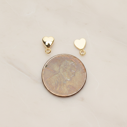 Simple Tiny Chubby Heart Ear Post, 2 Pc - detail view 1 (ER.361)