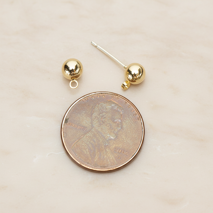 5mm Round Ball Ear Post, 2 Pc (ER.362)