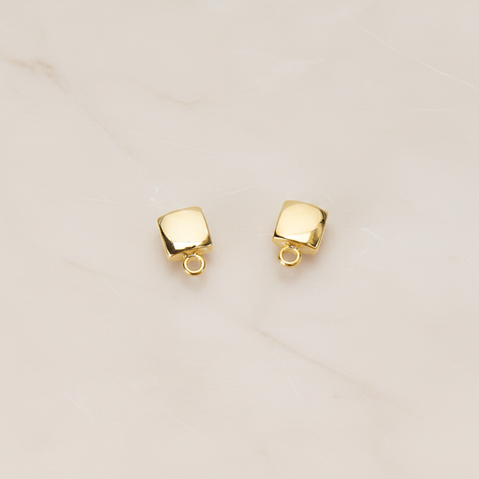 Simple Chubby Tiny Square Ear Post, 2 Pc (ER.363)