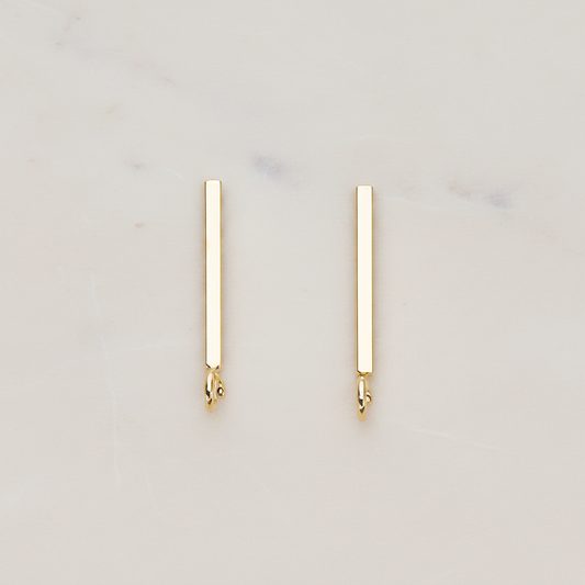 20 mm Length Cube Bar Ear Post, 2 Pc (ER.367)