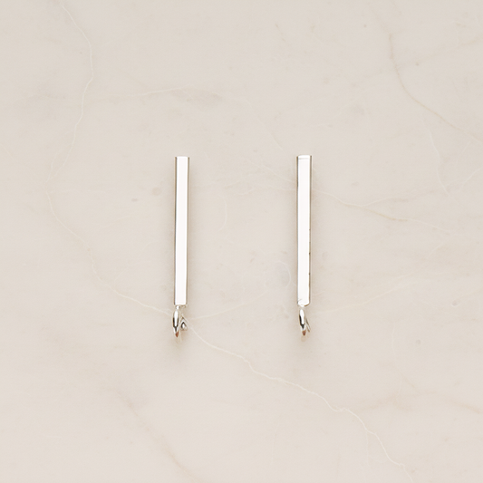 20 mm Length Cube Bar Ear Post, 2 Pc (ER.367)