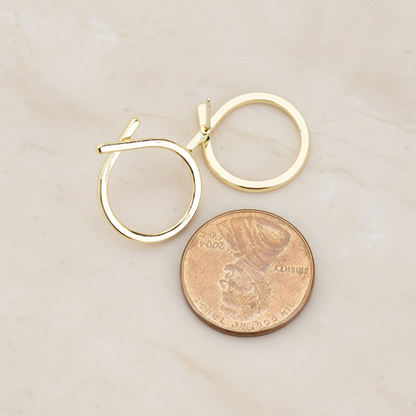 Simple Round Ribbon Link Ear Post, 2 Pc (ER.374)