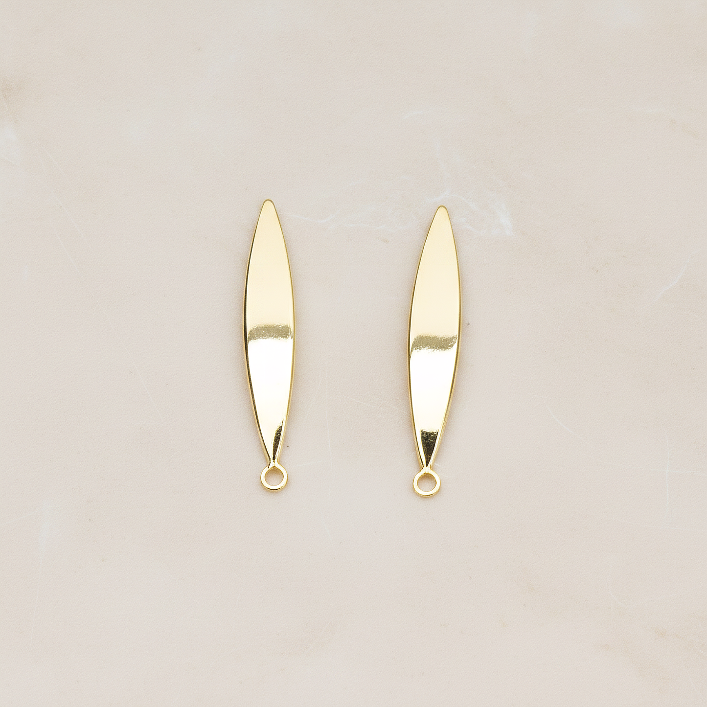 Slightly Curved Simple Skinny Oval Eye Ear Post, 2 Pc (ER.375)