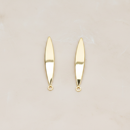 Slightly Curved Simple Skinny Oval Eye Ear Post, 2 Pc (ER.375)