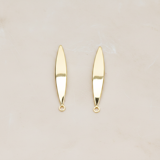 Slightly Curved Simple Skinny Oval Eye Ear Post, 2 Pc (ER.375)