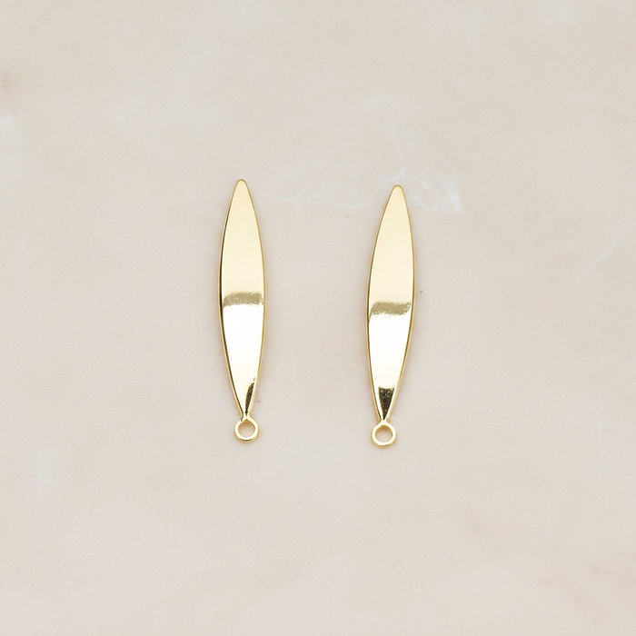 Slightly Curved Simple Skinny Oval Eye Ear Post, 2 Pc (ER.375)