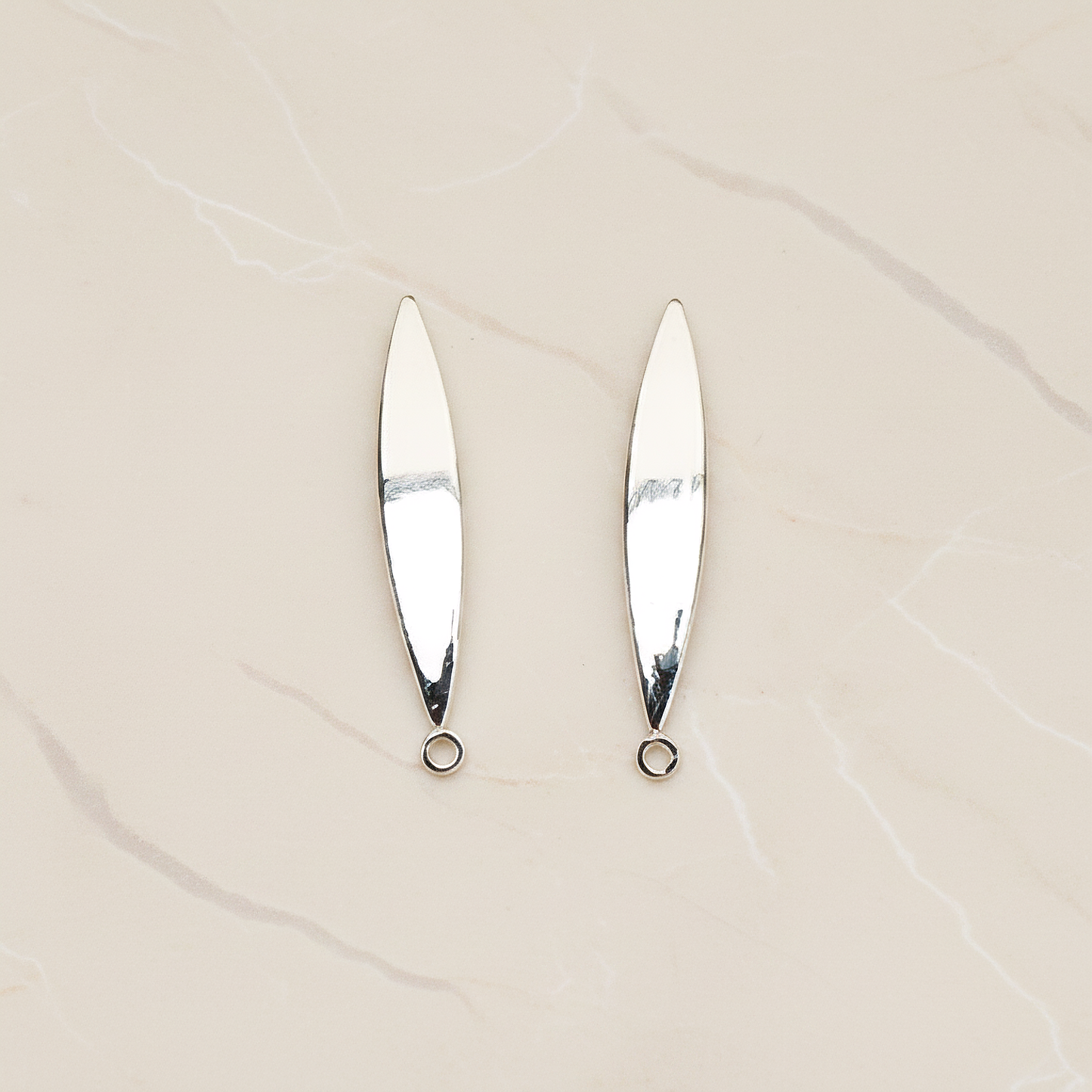 Slightly Curved Simple Skinny Oval Eye Ear Post, 2 Pc (ER.375)