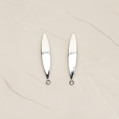 Slightly Curved Simple Skinny Oval Eye Ear Post, 2 Pc (ER.375)