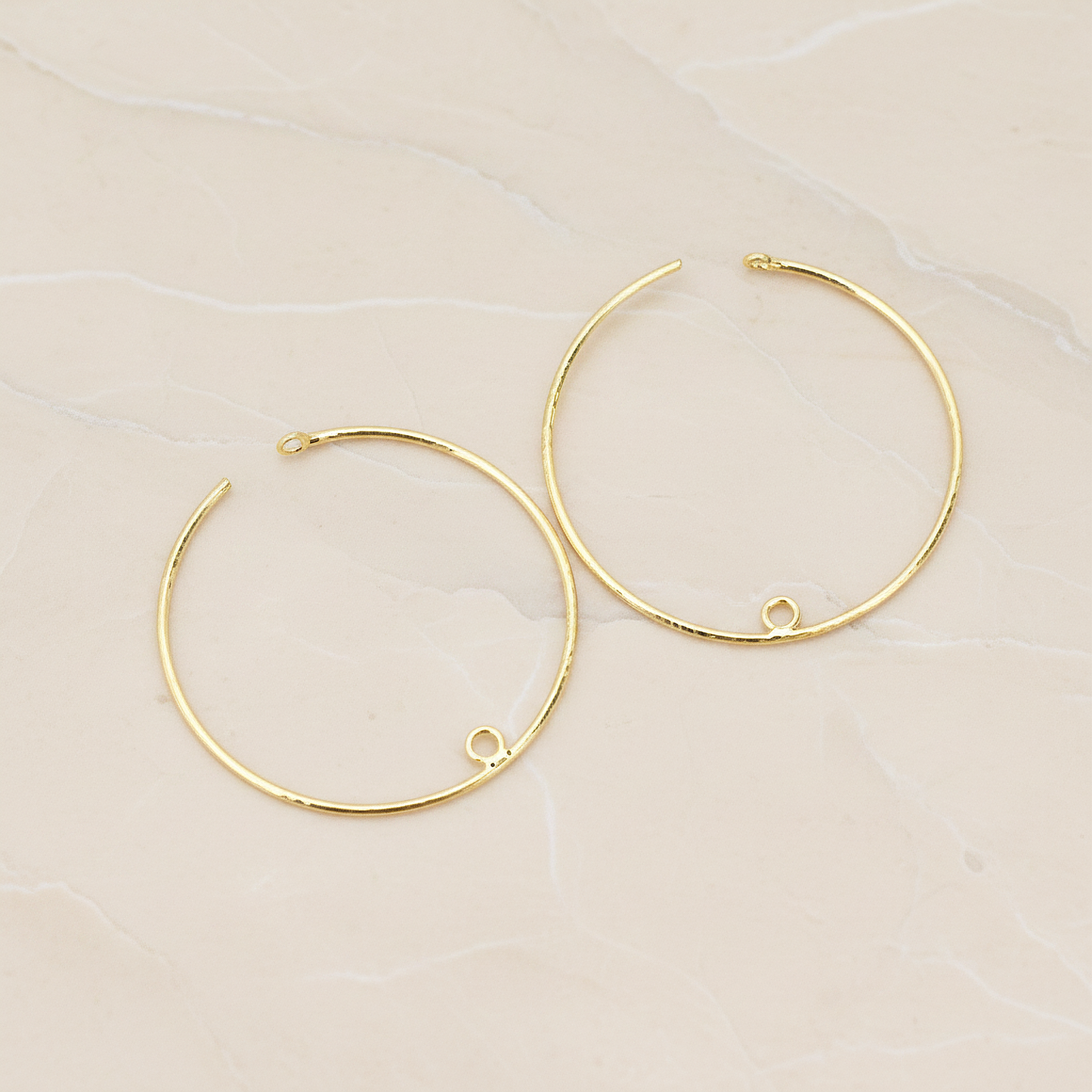 30 mm Ear Hoop with End Loop Ear Post, 2 Pc - Glossy Gold (ER.376)