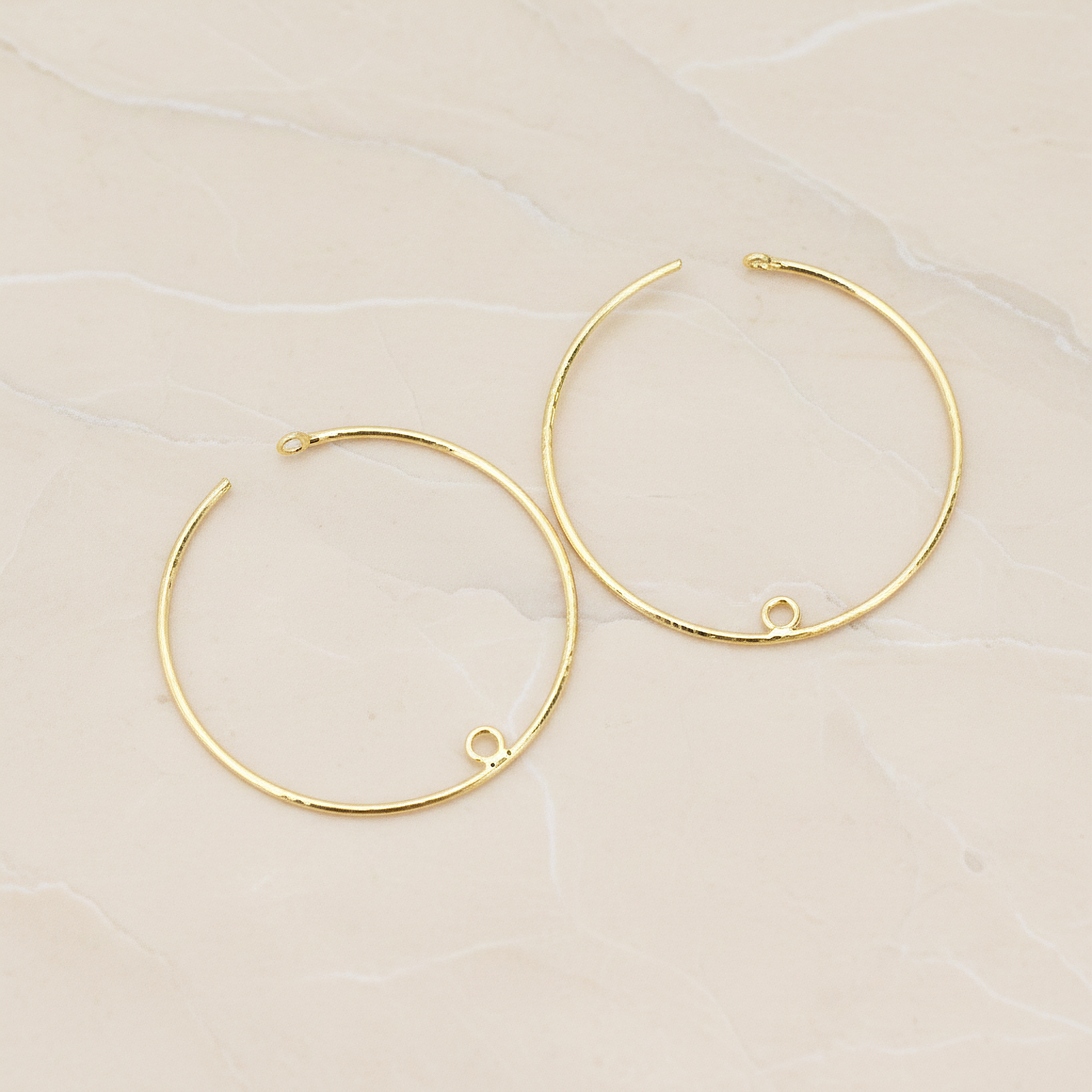 30 mm Ear Hoop with End Loop Ear Post, 2 Pc - Glossy Gold (ER.376)