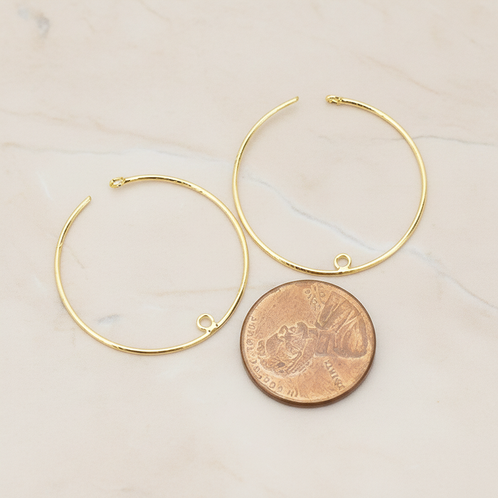 30 mm Ear Hoop with End Loop Ear Post, 2 Pc - detail view 1 (ER.376)