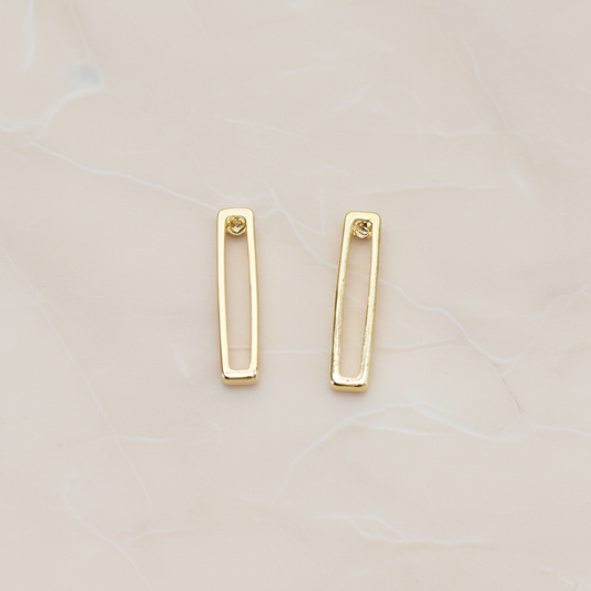 Flattened Rectangle Mini Brick Link Ear Post, 2 Pc (ER.379)