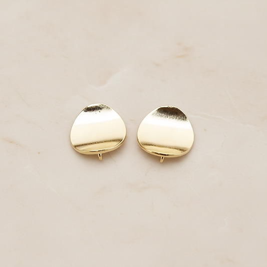 Wave Round Ear Post, 2 Pc (ER.394)