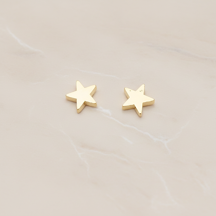 Simple Mini Star Ear Post, 2 Pc - Glossy Gold (ER.397)