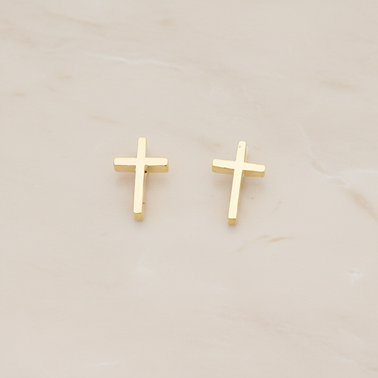 Simple Mini Cross Ear Post, 2 Pc (ER.398)
