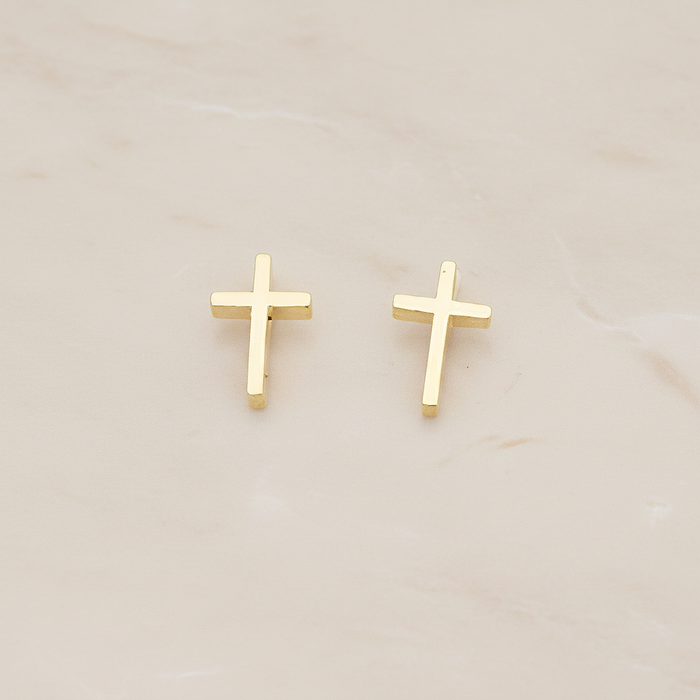 Simple Mini Cross Ear Post, 2 Pc (ER.398)