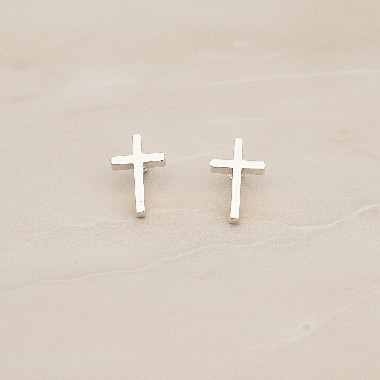 Simple Mini Cross Ear Post, 2 Pc (ER.398)