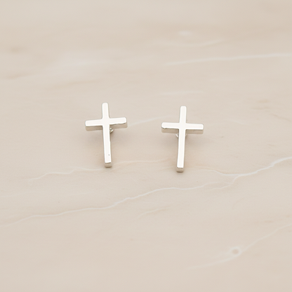 Simple Mini Cross Ear Post, 2 Pc (ER.398)