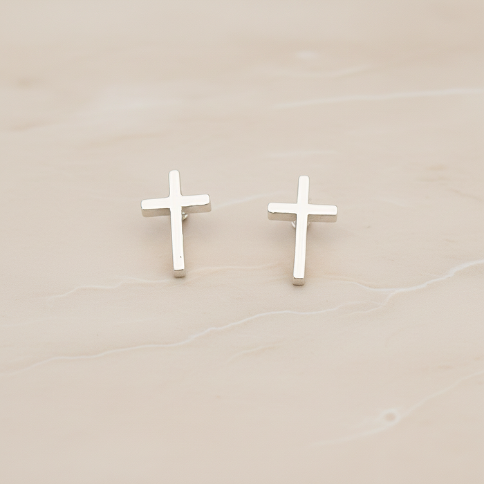 Simple Mini Cross Ear Post, 2 Pc (ER.398)