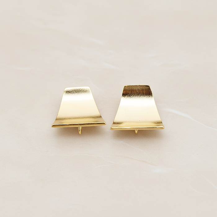 Wave Square Ear Post, 2 Pc (ER.405)