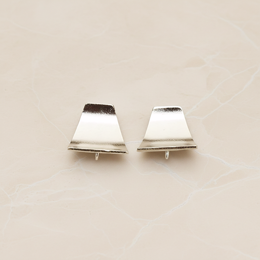 Wave Square Ear Post, 2 Pc (ER.405)