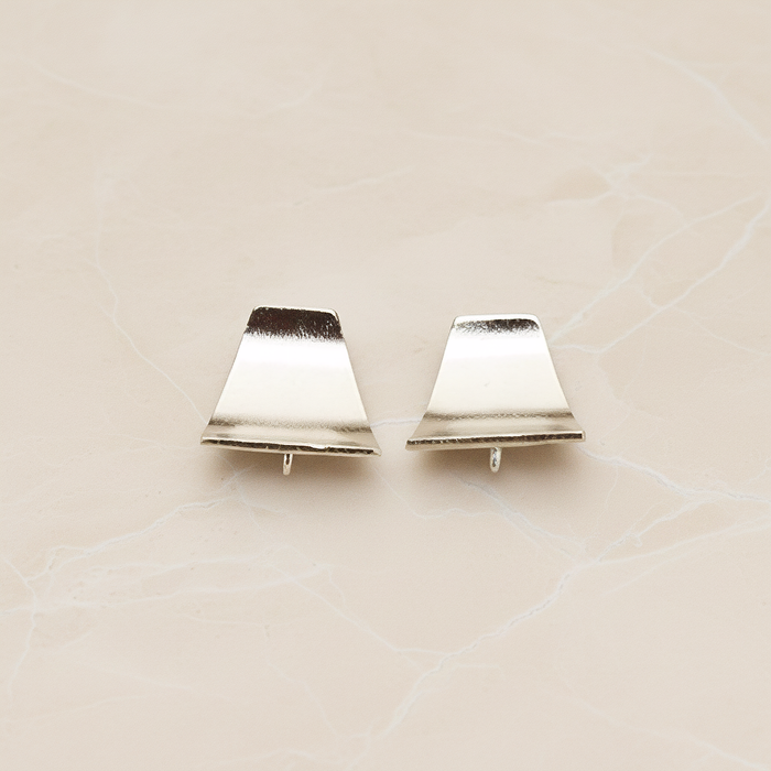 Wave Square Ear Post, 2 Pc (ER.405)