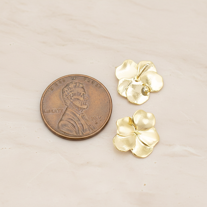 Five Petal Flower Ear Post, 2 Pc (ER.435)