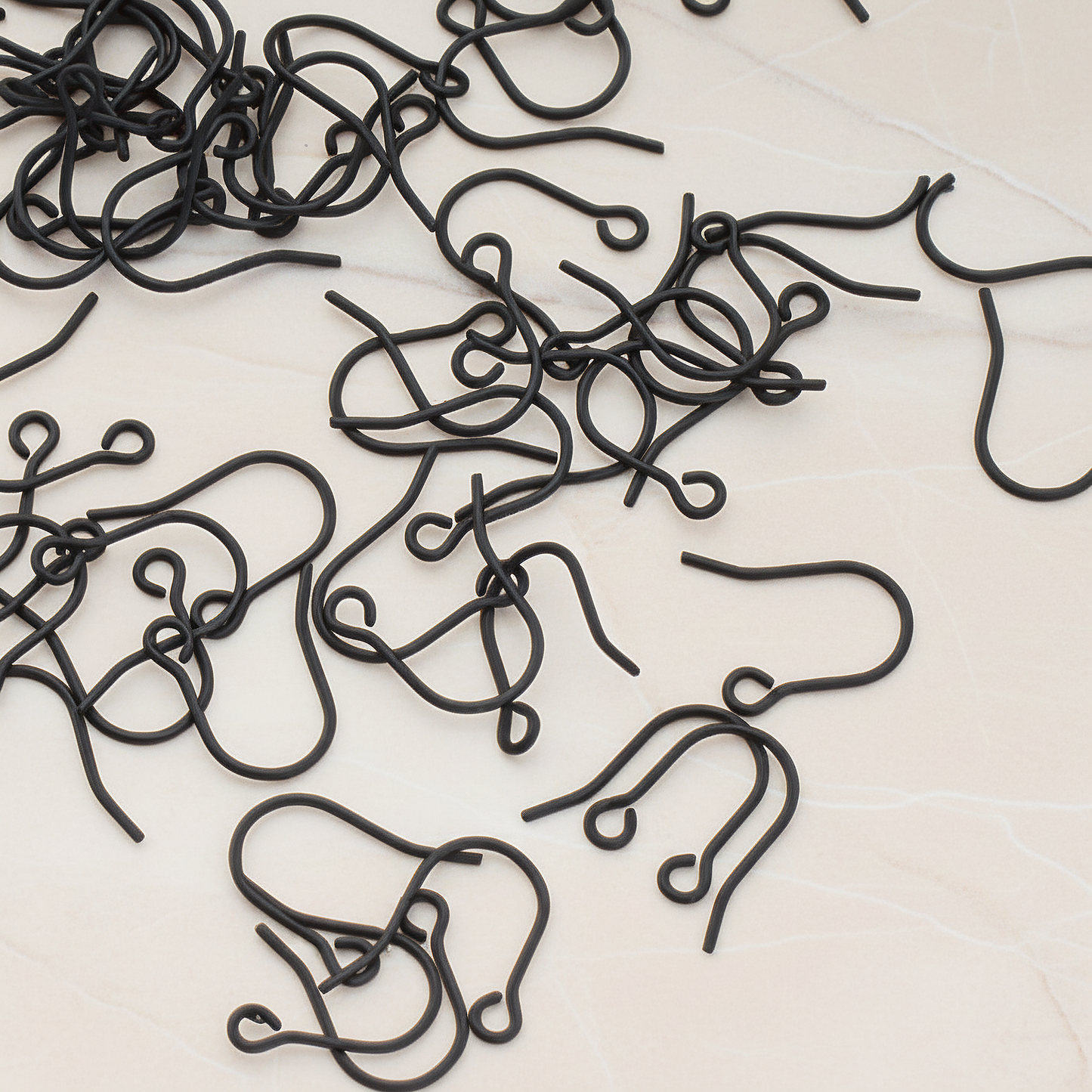 Small French Earwire, 60 Pc - Black Coated (ER.653)