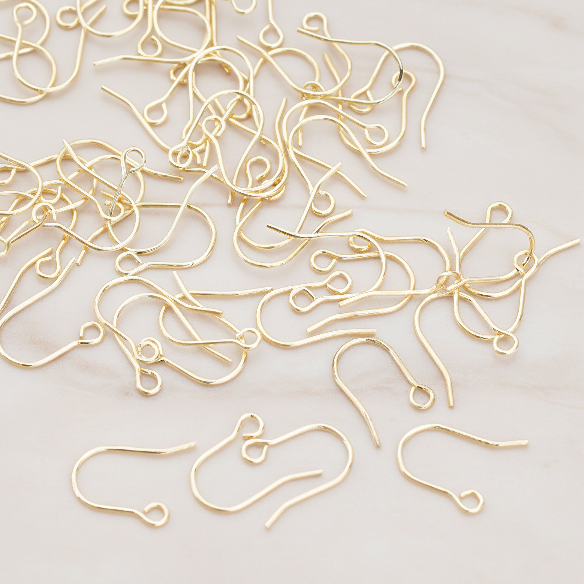 Small French Earwire, 60 Pc - Glossy Gold (ER.653)