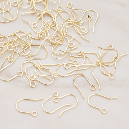 Small French Earwire, 60 Pc - Glossy Gold (ER.653)