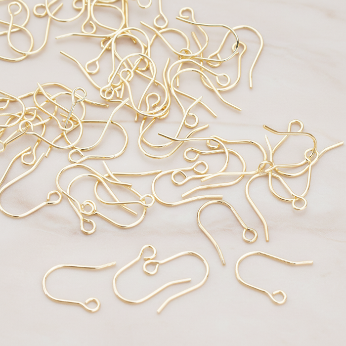 Small French Earwire, 60 Pc - Glossy Gold (ER.653)