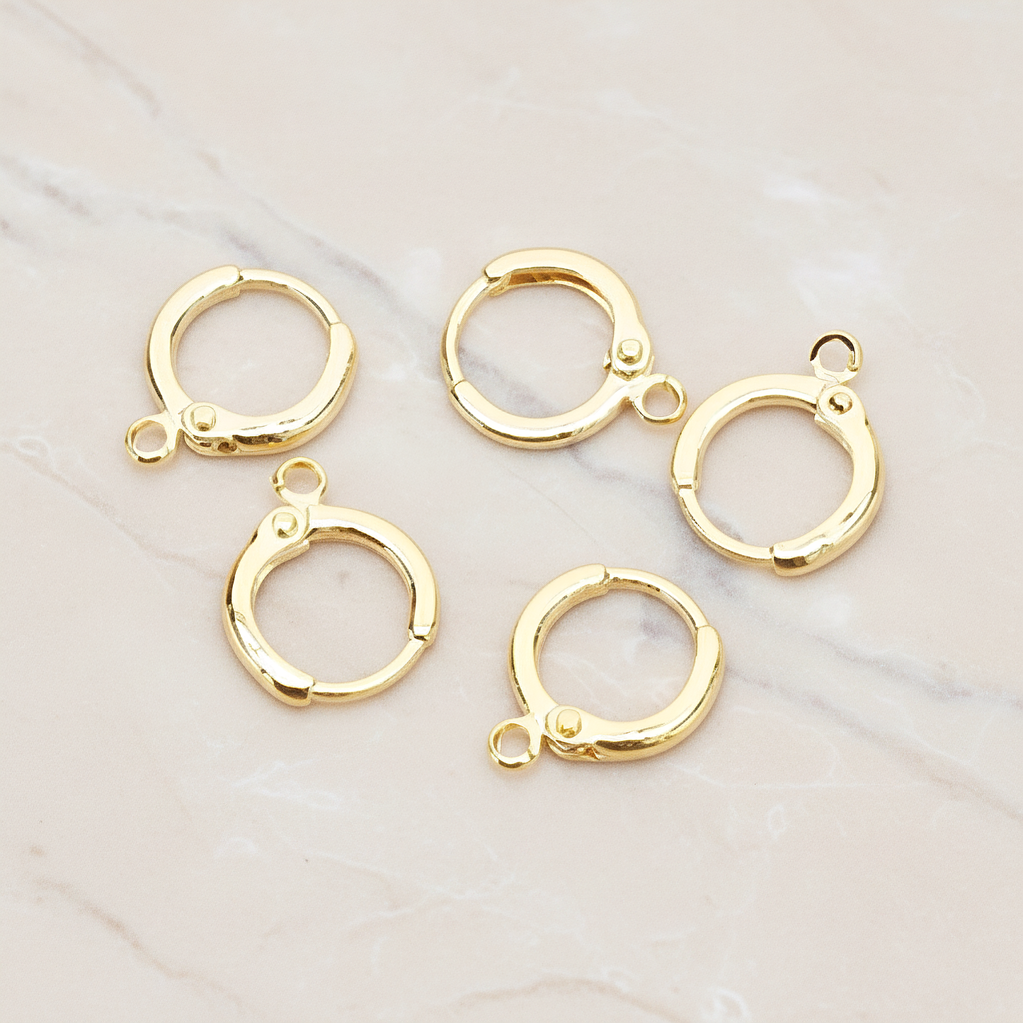 Round Leverback One-Touch Ear Hoop, 6 Pc (ER.657)