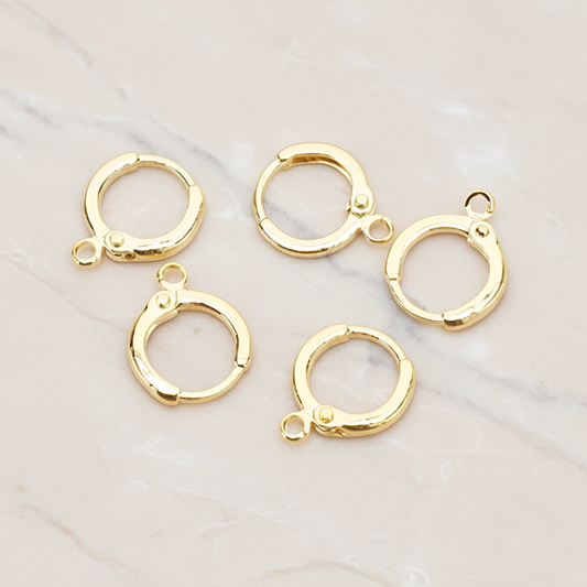 Round Leverback One-Touch Ear Hoop, 6 Pc (ER.657)