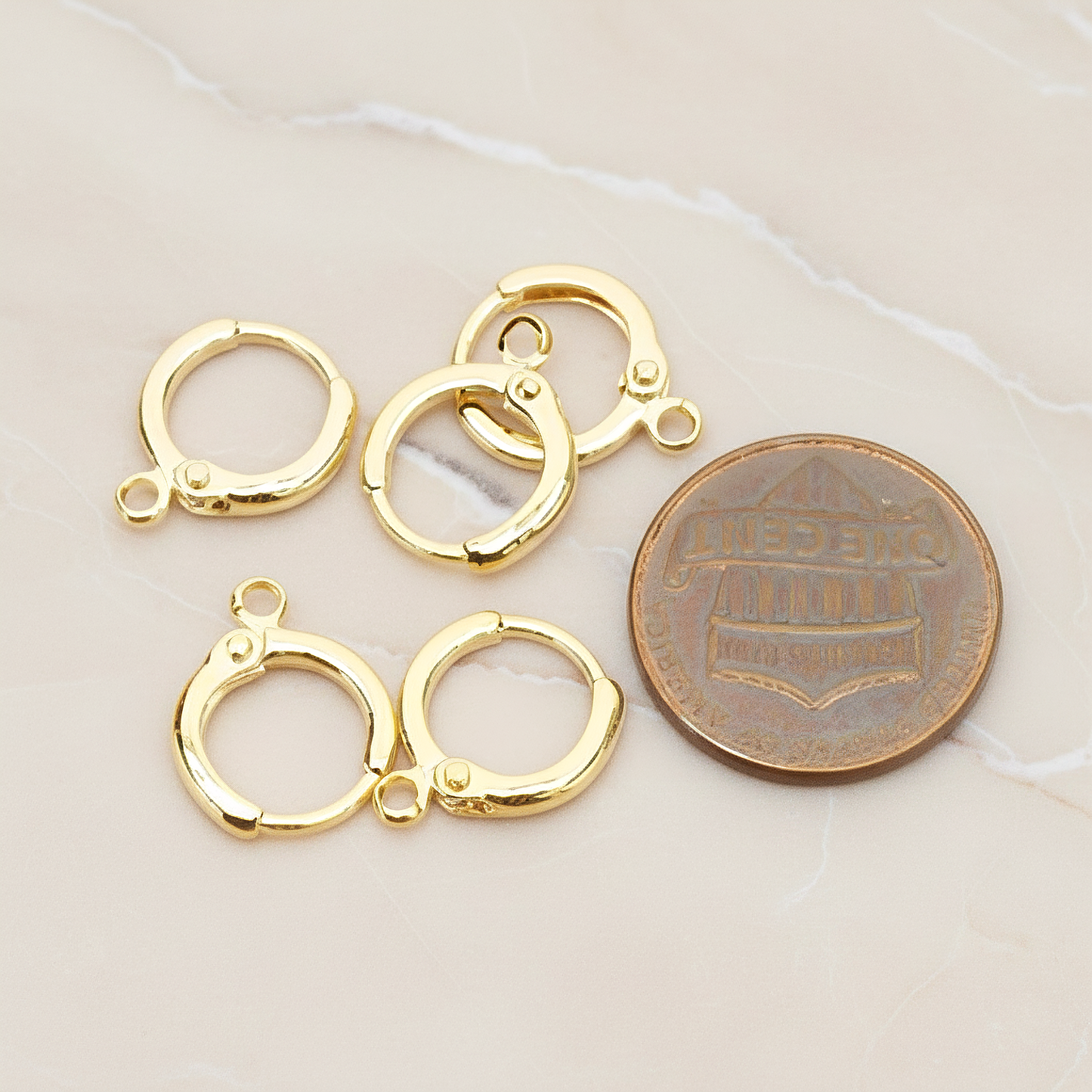 Round Leverback One-Touch Ear Hoop, 6 Pc (ER.657)