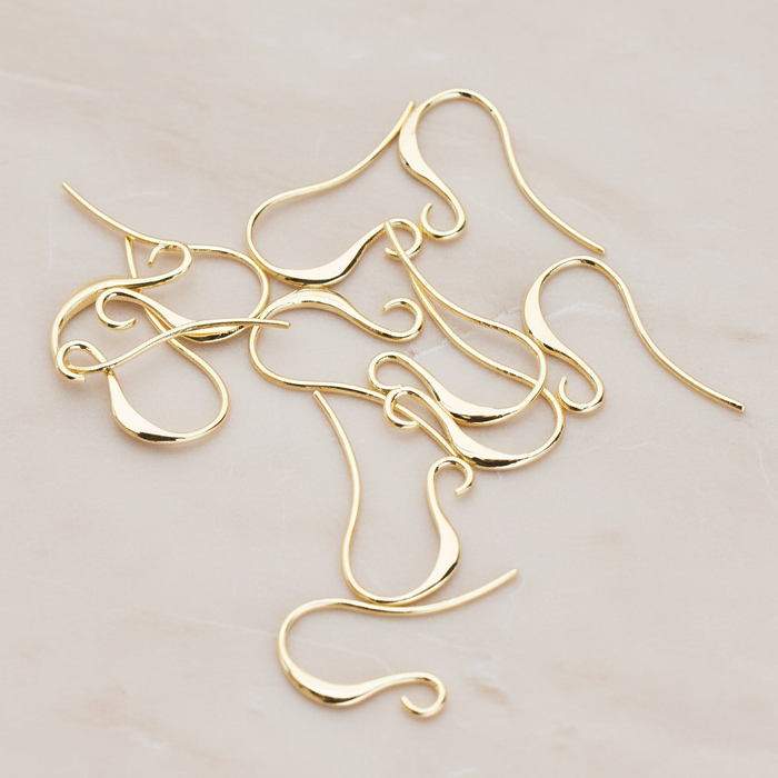 Long Curved French Ear Wire, 6 Pc (ER.665)
