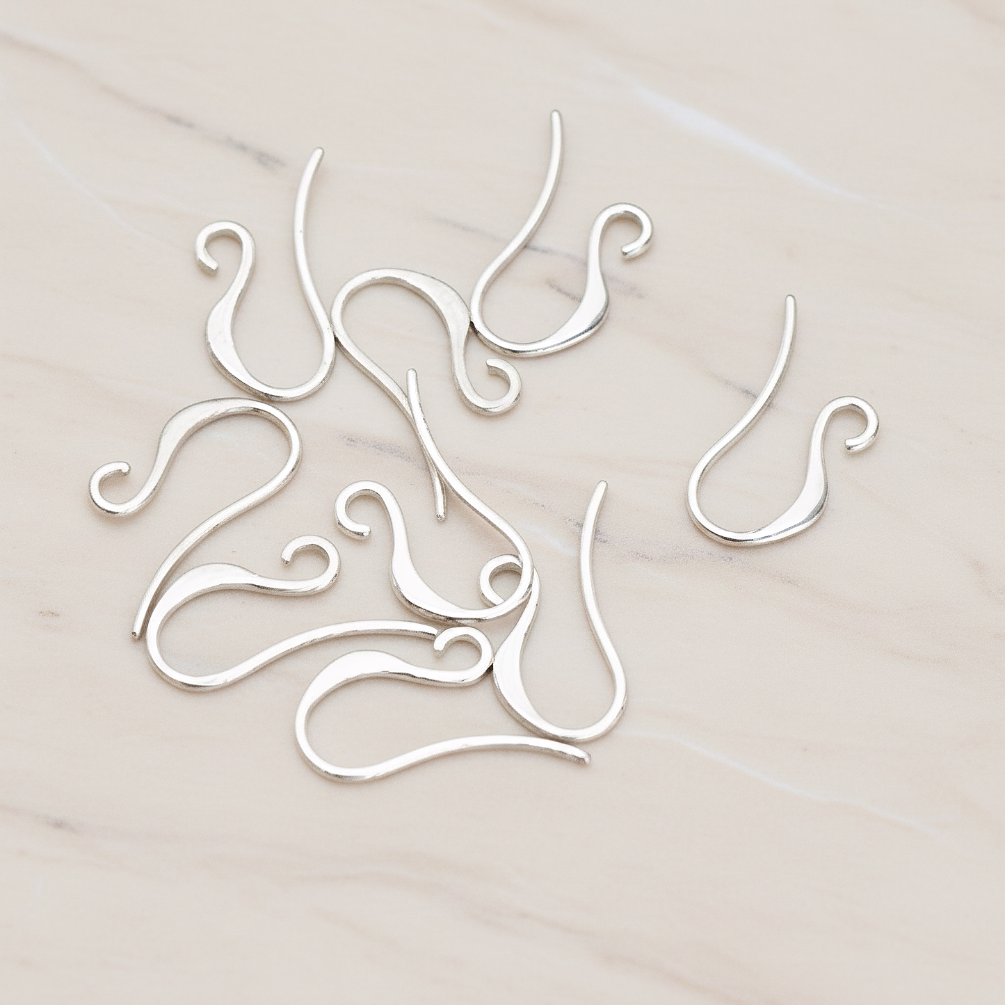 Long Curved French Ear Wire, 6 Pc (ER.665)