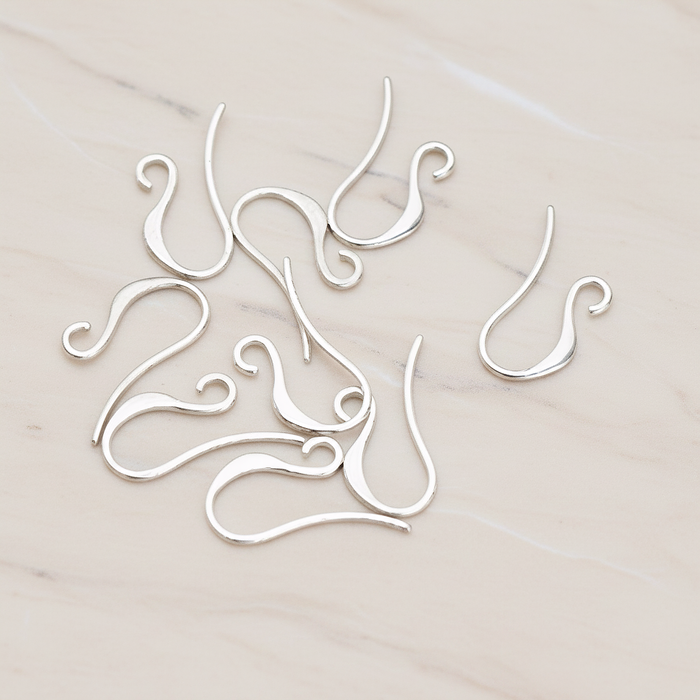 Long Curved French Ear Wire, 6 Pc (ER.665)